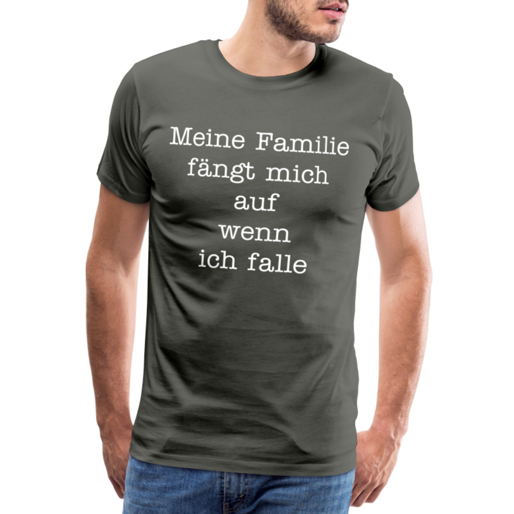 Männer Premium T-Shirt - Meine Familie Spruch - Asphalt