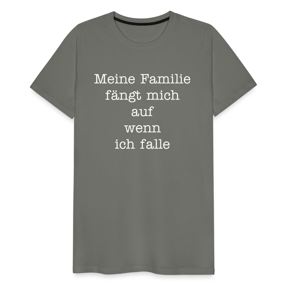 Männer Premium T-Shirt - Meine Familie Spruch - Asphalt