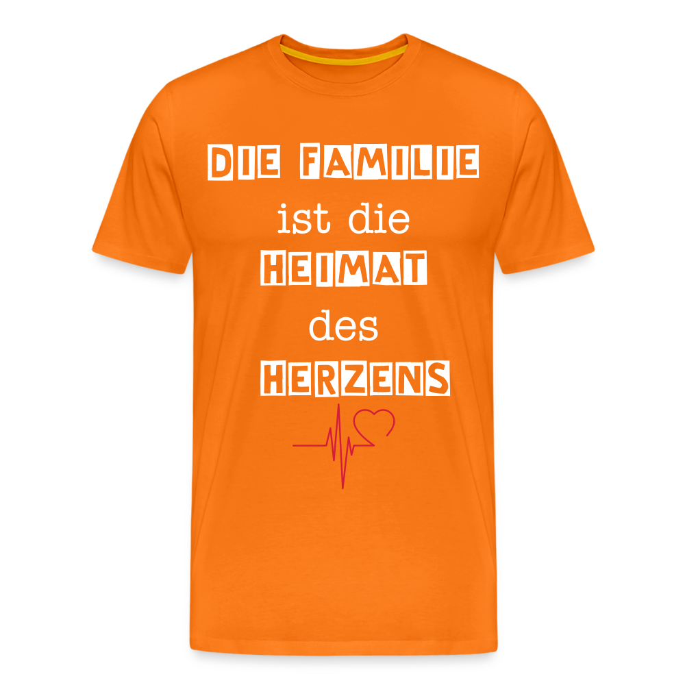 Männer Premium T-Shirt - Die Familie ist die Heimat des Herzens - Orange