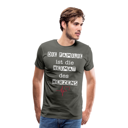 Männer Premium T-Shirt - Die Familie ist die Heimat des Herzens - Asphalt