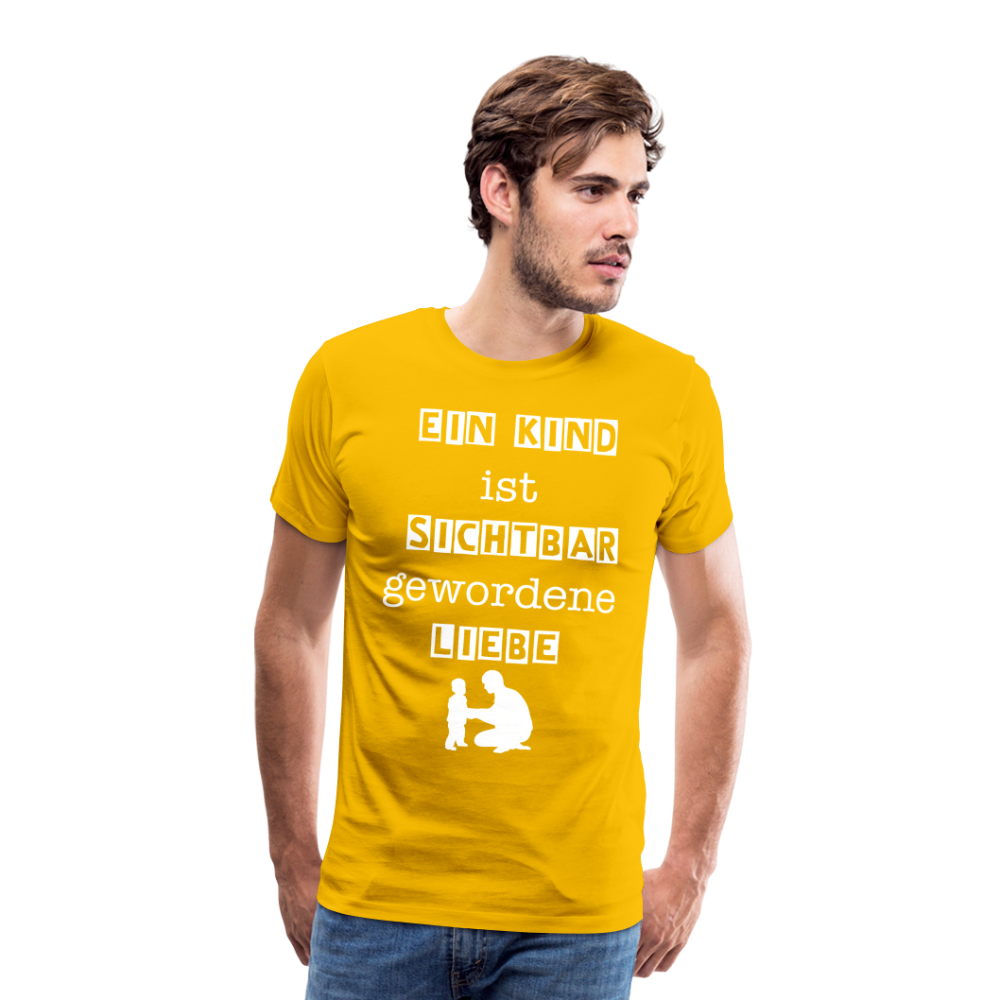 Männer Premium T-Shirt - Ein Kind ist sichtbar gewordene Liebe - Sonnengelb