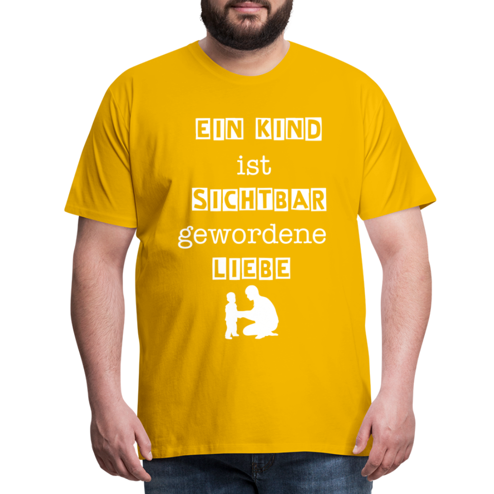 Männer Premium T-Shirt - Ein Kind ist sichtbar gewordene Liebe - Sonnengelb