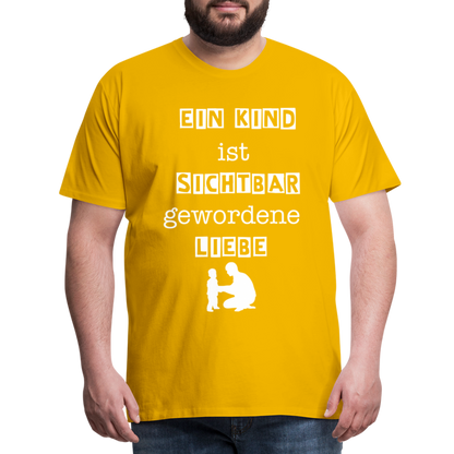 Männer Premium T-Shirt - Ein Kind ist sichtbar gewordene Liebe - Sonnengelb