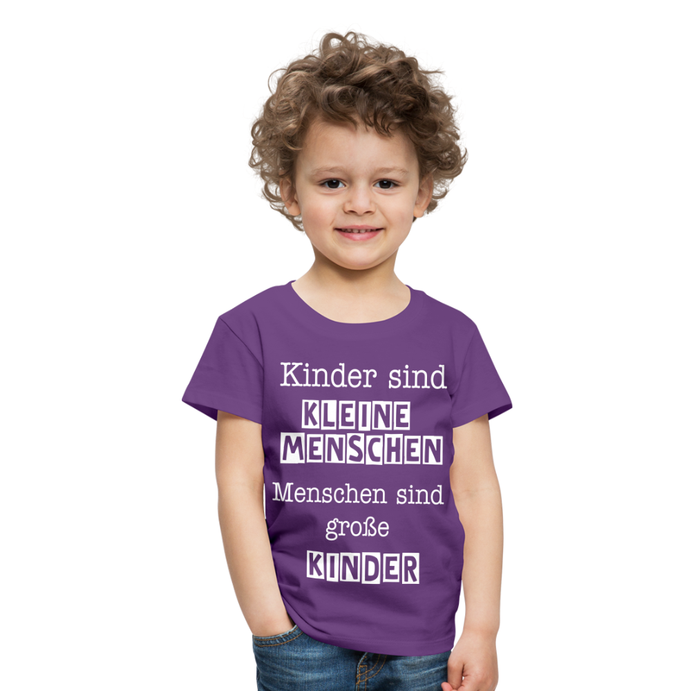 Kinder Premium T-Shirt - Kinder sind kleine Menschen. Menschen sind große Kinder Spruch - Lila