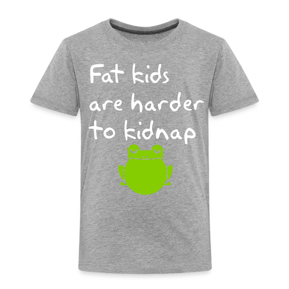 Kinder Premium T-Shirt - Fat kids are harder to kidnap -Dicke Kinder sind schwerer zu Entführen - Grau meliert