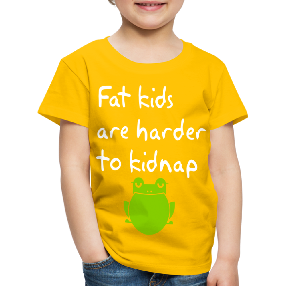 Kinder Premium T-Shirt - Fat kids are harder to kidnap -Dicke Kinder sind schwerer zu Entführen - Sonnengelb