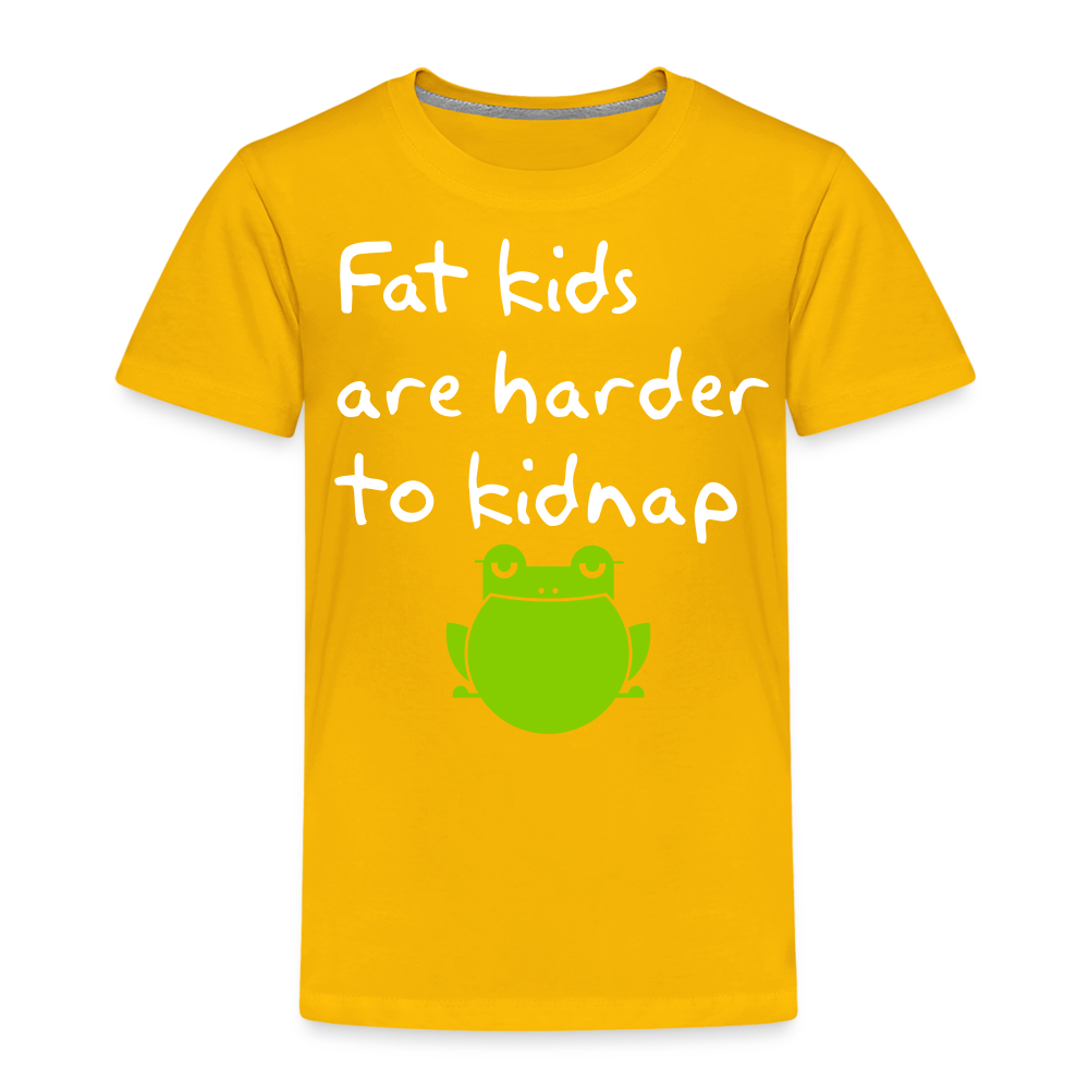 Kinder Premium T-Shirt - Fat kids are harder to kidnap -Dicke Kinder sind schwerer zu Entführen - Sonnengelb