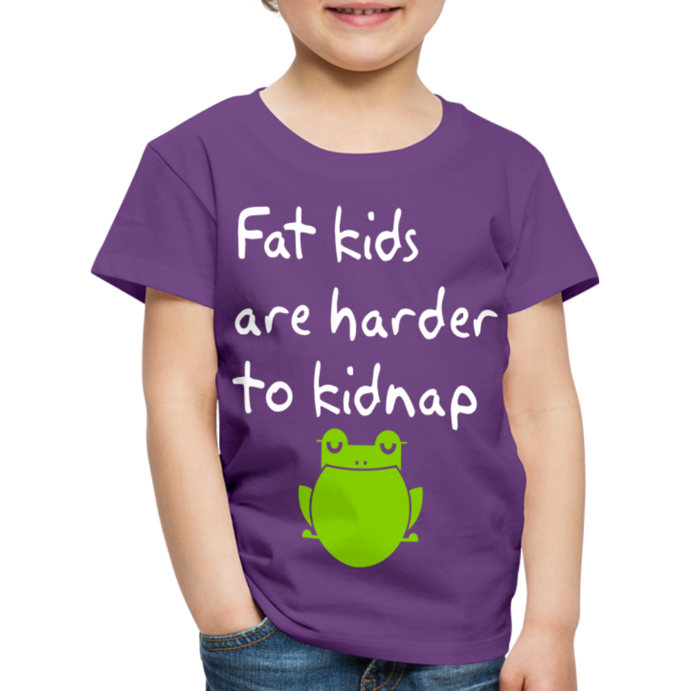 Kinder Premium T-Shirt - Fat kids are harder to kidnap -Dicke Kinder sind schwerer zu Entführen - Lila