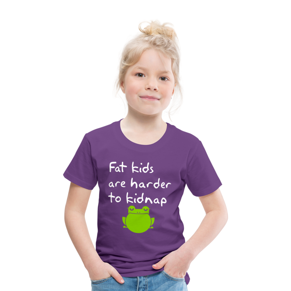 Kinder Premium T-Shirt - Fat kids are harder to kidnap -Dicke Kinder sind schwerer zu Entführen - Lila