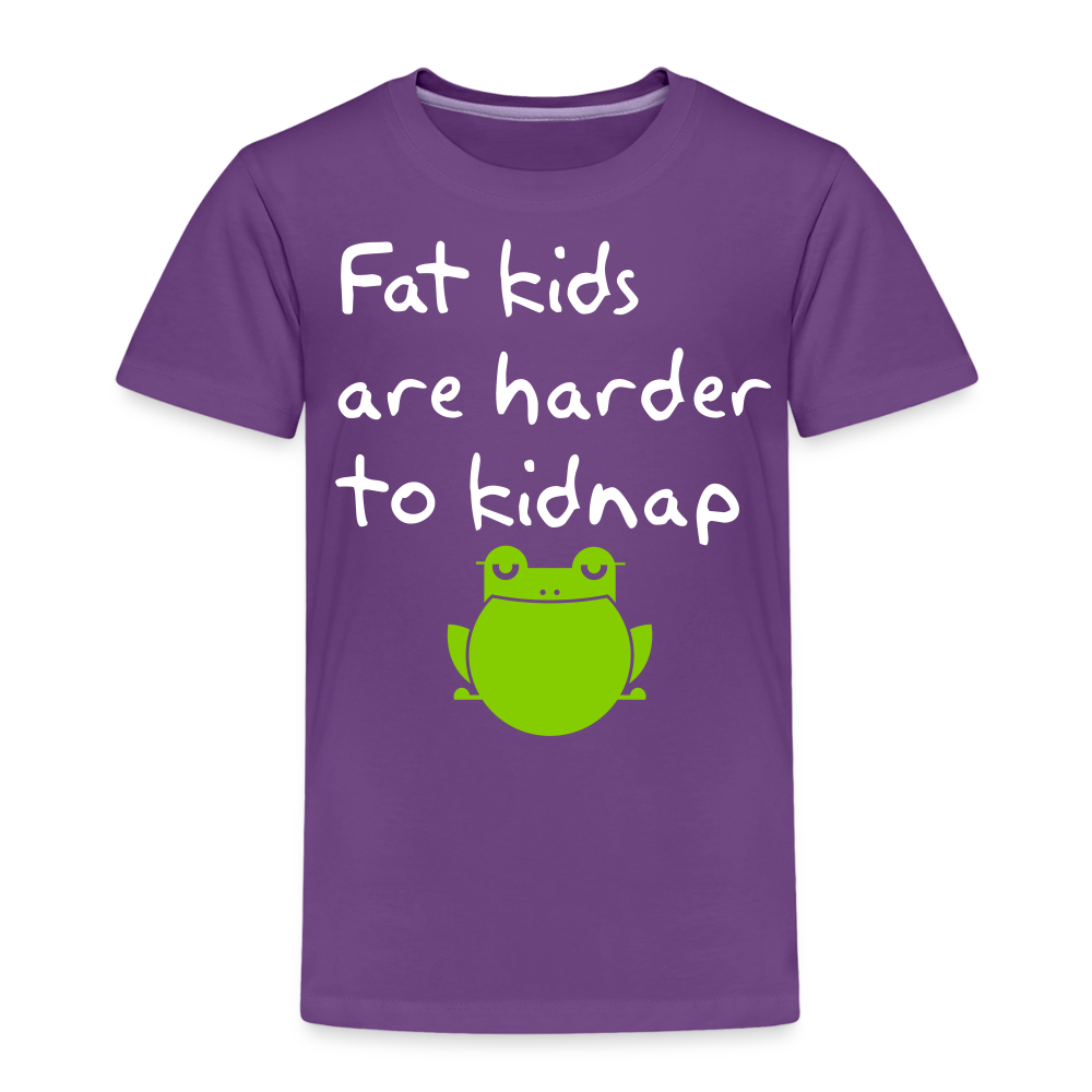 Kinder Premium T-Shirt - Fat kids are harder to kidnap -Dicke Kinder sind schwerer zu Entführen - Lila