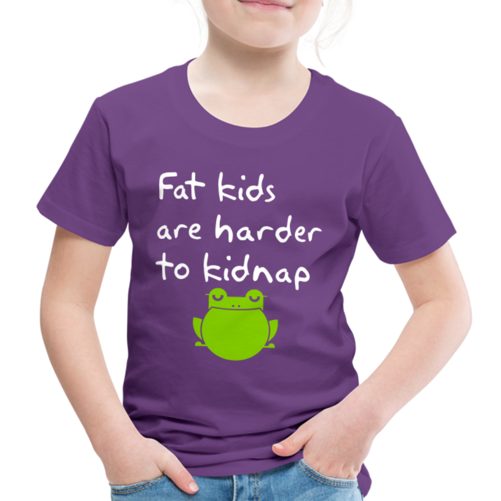 Kinder Premium T-Shirt - Fat kids are harder to kidnap -Dicke Kinder sind schwerer zu Entführen - Lila