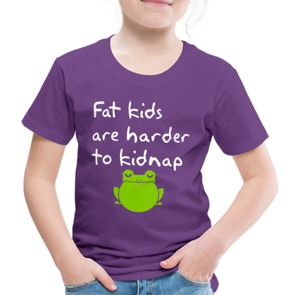 Kinder Premium T-Shirt - Fat kids are harder to kidnap -Dicke Kinder sind schwerer zu Entführen - Lila