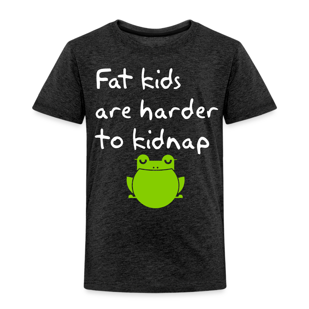 Kinder Premium T-Shirt - Fat kids are harder to kidnap -Dicke Kinder sind schwerer zu Entführen - Anthrazit