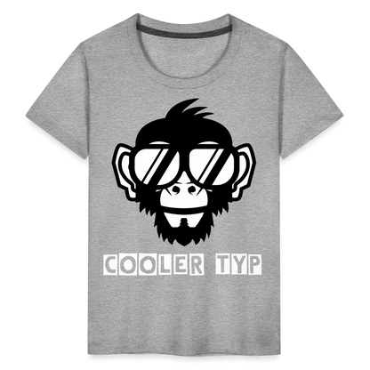 Kinder Premium T-Shirt - Cooler Typ Affen Design - Grau meliert