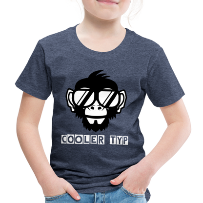 Kinder Premium T-Shirt - Cooler Typ Affen Design - Blau meliert