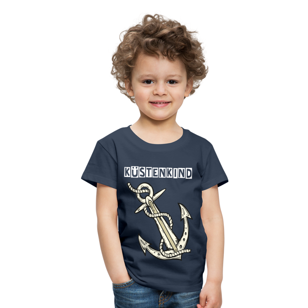 Kinder Premium T-Shirt - Anker Küstenkind Spruch maritim - Navy