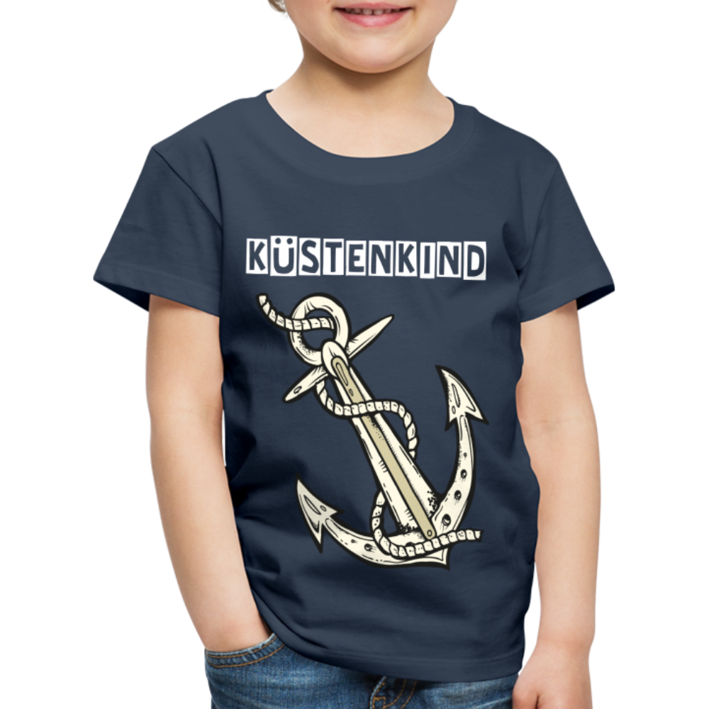 Kinder Premium T-Shirt - Anker Küstenkind Spruch maritim - Navy