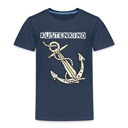 Kinder Premium T-Shirt - Anker Küstenkind Spruch maritim - Navy