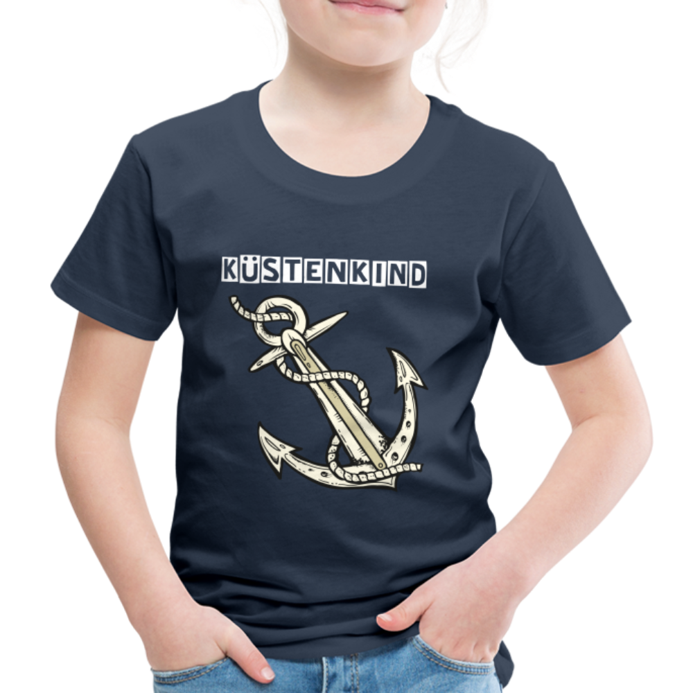 Kinder Premium T-Shirt - Anker Küstenkind Spruch maritim - Navy