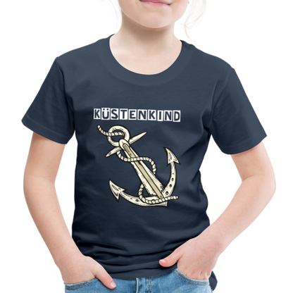 Kinder Premium T-Shirt - Anker Küstenkind Spruch maritim - Navy