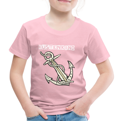 Kinder Premium T-Shirt - Anker Küstenkind Spruch maritim - Hellrosa