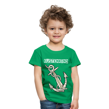 Kinder Premium T-Shirt - Anker Küstenkind Spruch maritim - Kelly Green