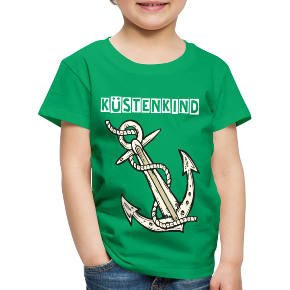 Kinder Premium T-Shirt - Anker Küstenkind Spruch maritim - Kelly Green