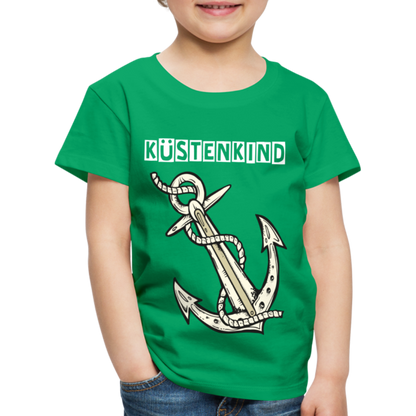 Kinder Premium T-Shirt - Anker Küstenkind Spruch maritim - Kelly Green