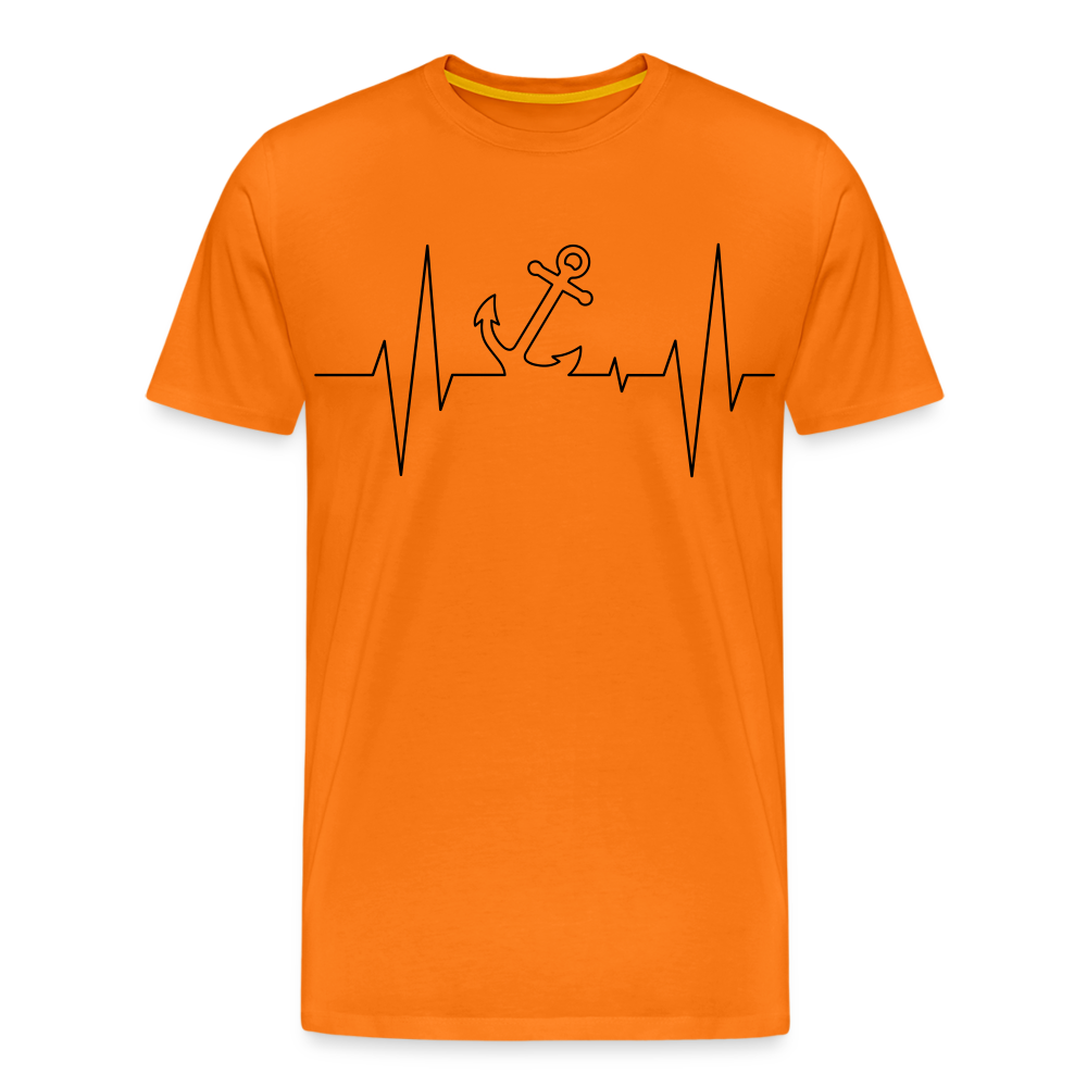 Männer Premium T-Shirt - Anker Herzschlag Maritim Design - Orange