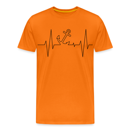 Männer Premium T-Shirt - Anker Herzschlag Maritim Design - Orange