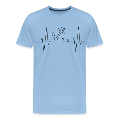 Männer Premium T-Shirt - Anker Herzschlag Maritim Design - Sky