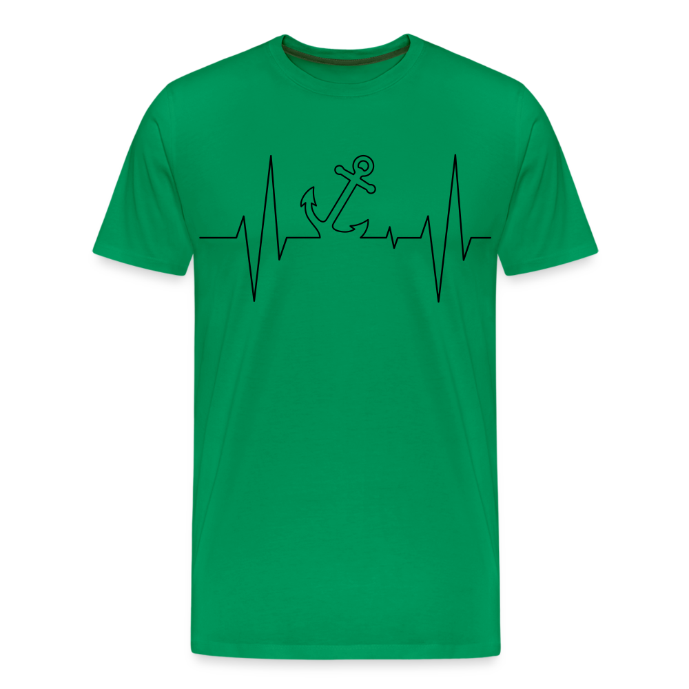 Männer Premium T-Shirt - Anker Herzschlag Maritim Design - Kelly Green