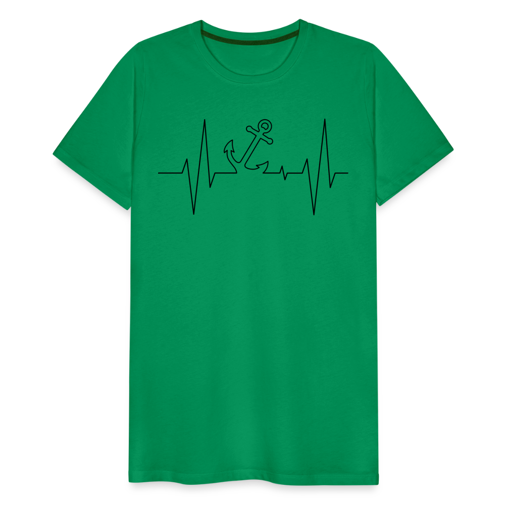 Männer Premium T-Shirt - Anker Herzschlag Maritim Design - Kelly Green