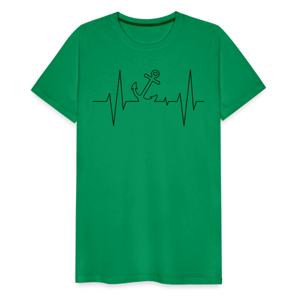 Männer Premium T-Shirt - Anker Herzschlag Maritim Design - Kelly Green