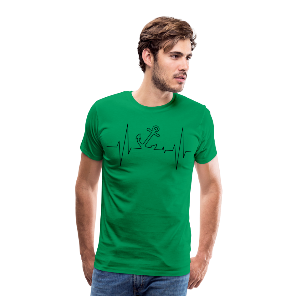 Männer Premium T-Shirt - Anker Herzschlag Maritim Design - Kelly Green