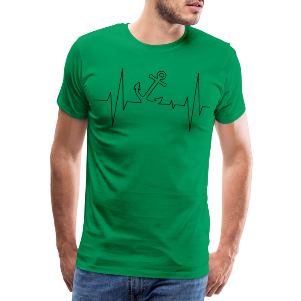 Männer Premium T-Shirt - Anker Herzschlag Maritim Design - Kelly Green