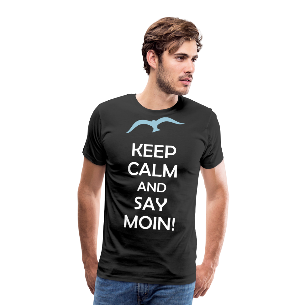 Männer Premium T-Shirt - Keep Calm and Say MOIN Maritim Design - Schwarz