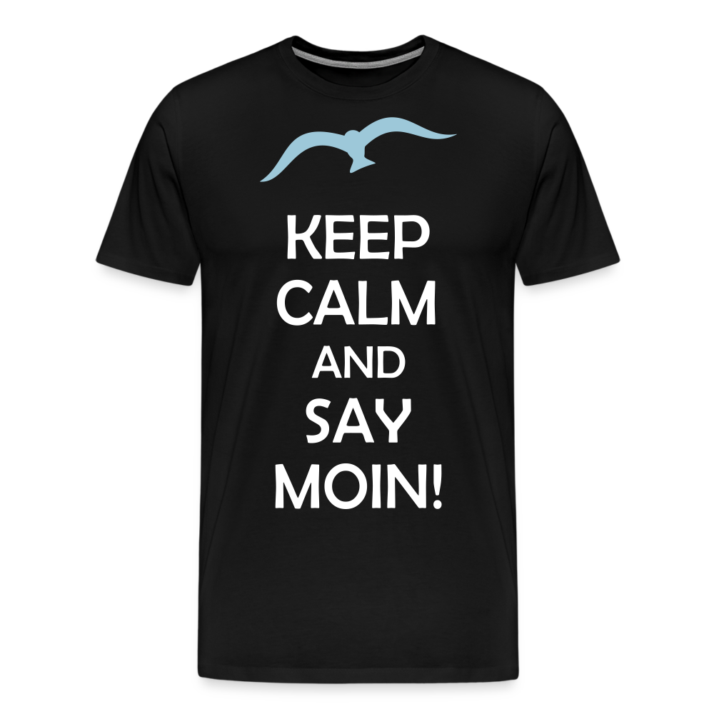 Männer Premium T-Shirt - Keep Calm and Say MOIN Maritim Design - Schwarz