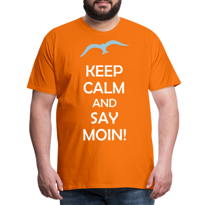 Männer Premium T-Shirt - Keep Calm and Say MOIN Maritim Design - Orange