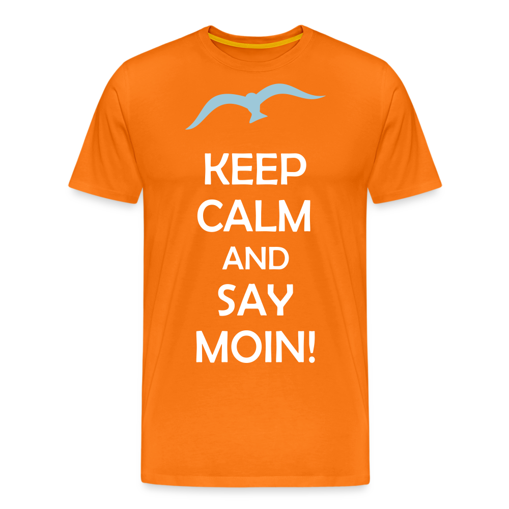 Männer Premium T-Shirt - Keep Calm and Say MOIN Maritim Design - Orange