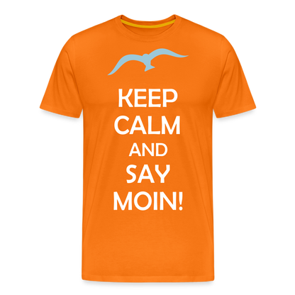 Männer Premium T-Shirt - Keep Calm and Say MOIN Maritim Design - Orange