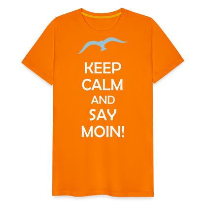 Männer Premium T-Shirt - Keep Calm and Say MOIN Maritim Design - Orange