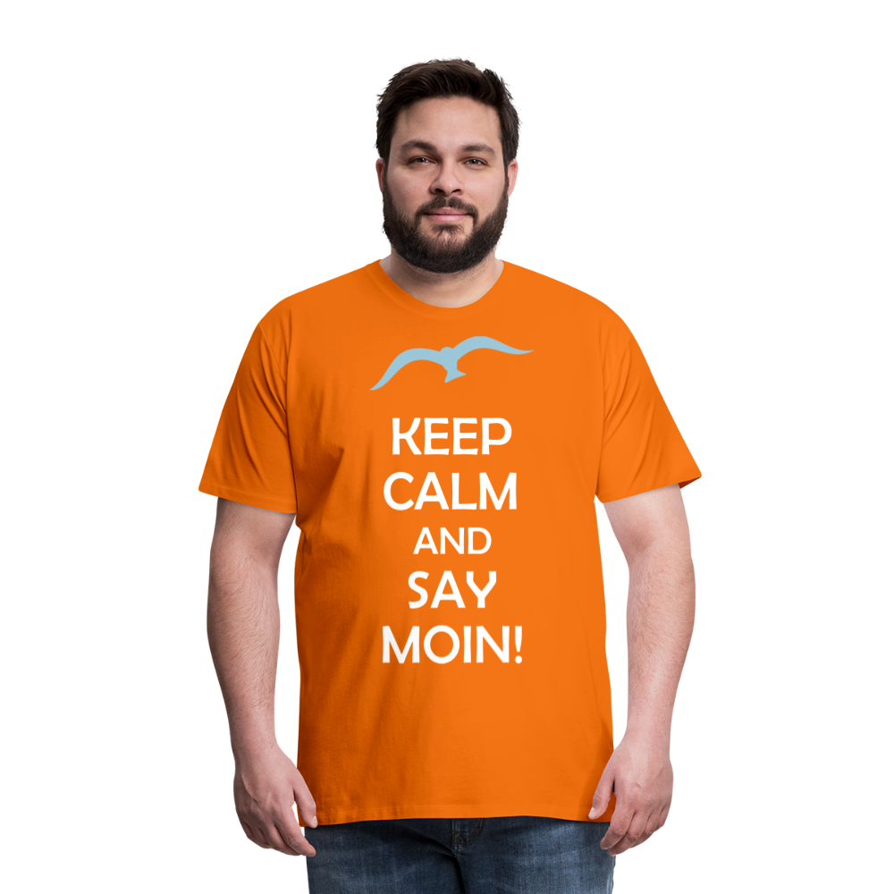 Männer Premium T-Shirt - Keep Calm and Say MOIN Maritim Design - Orange