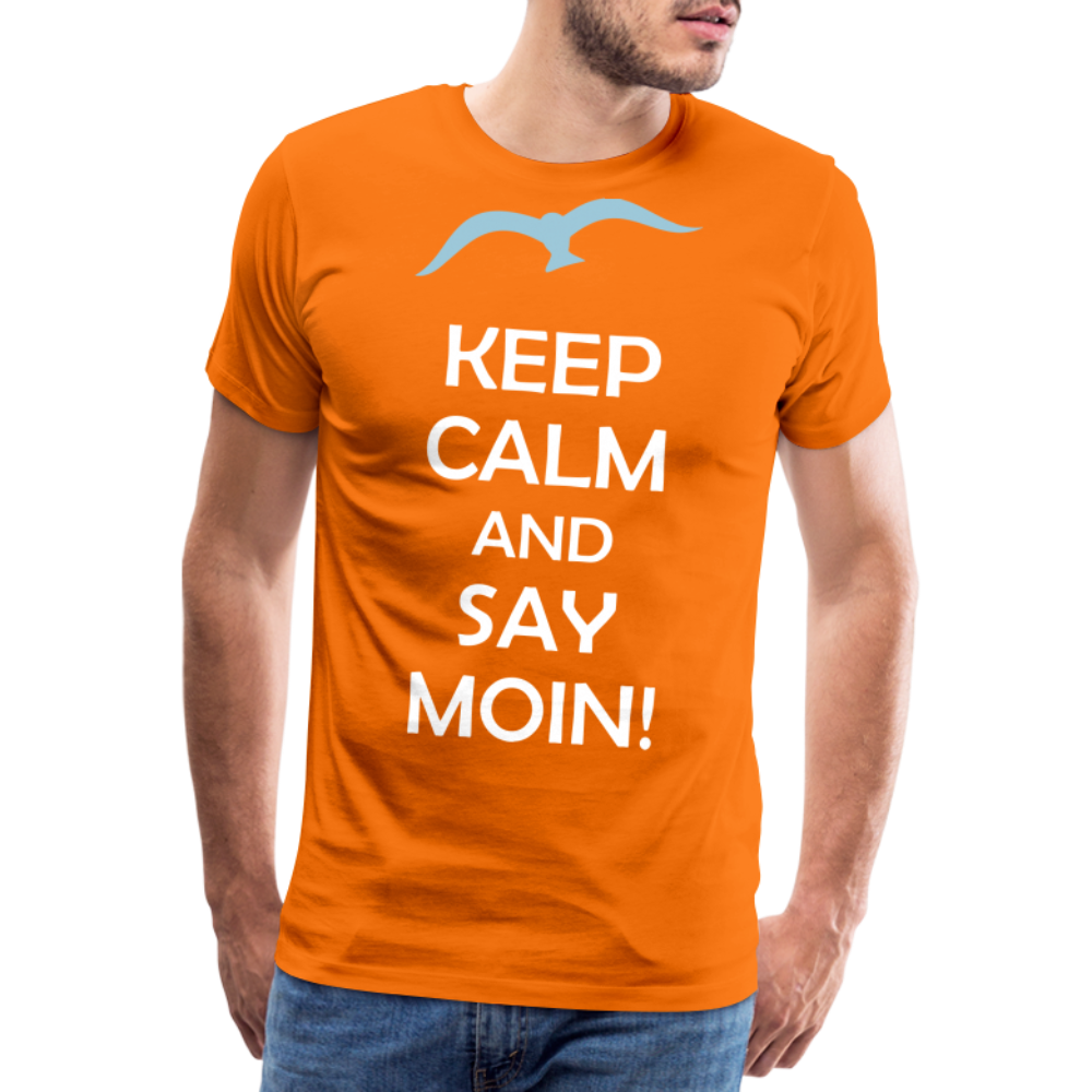 Männer Premium T-Shirt - Keep Calm and Say MOIN Maritim Design - Orange