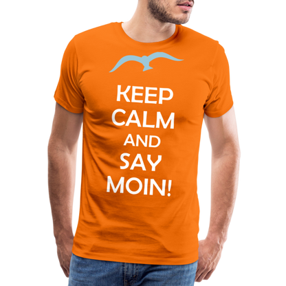 Männer Premium T-Shirt - Keep Calm and Say MOIN Maritim Design - Orange