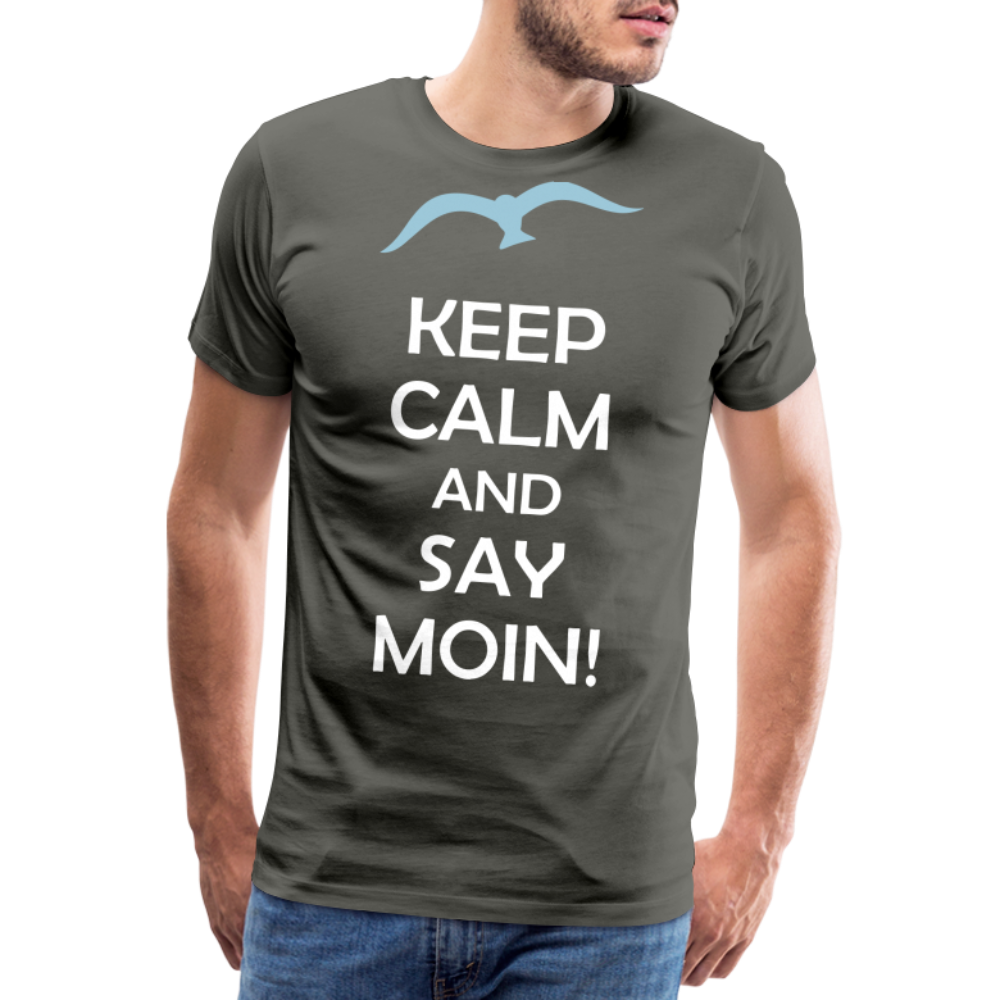 Männer Premium T-Shirt - Keep Calm and Say MOIN Maritim Design - Asphalt