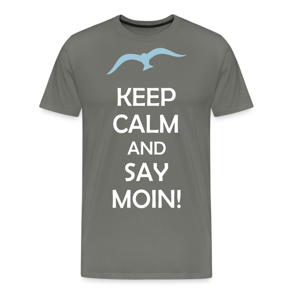 Männer Premium T-Shirt - Keep Calm and Say MOIN Maritim Design - Asphalt