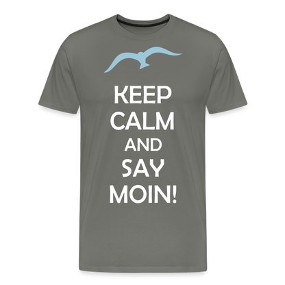 Männer Premium T-Shirt - Keep Calm and Say MOIN Maritim Design - Asphalt