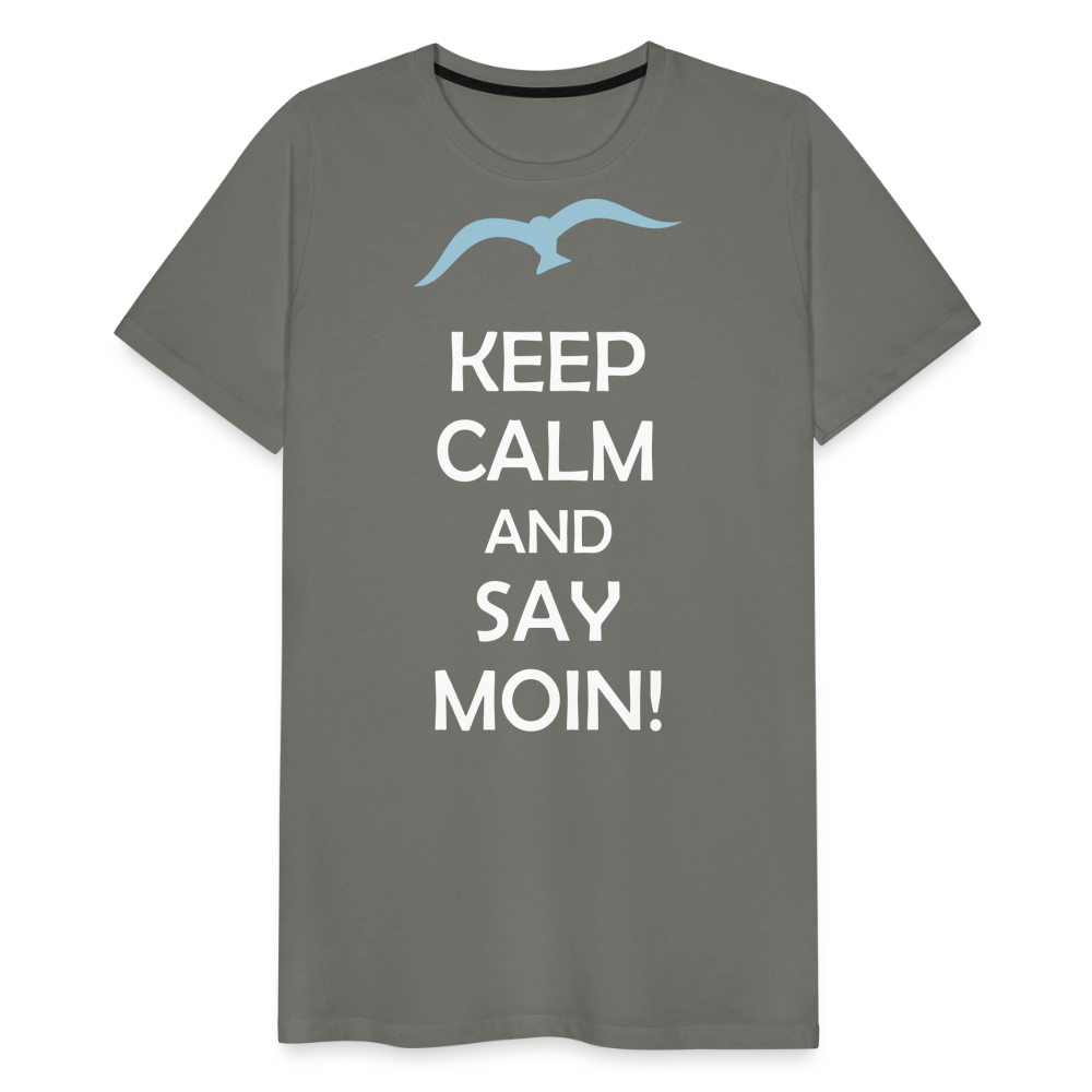 Männer Premium T-Shirt - Keep Calm and Say MOIN Maritim Design - Asphalt