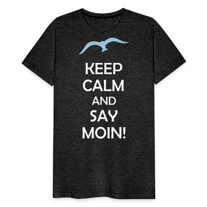 Männer Premium T-Shirt - Keep Calm and Say MOIN Maritim Design - Anthrazit